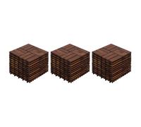 33 dalles de terrasse clipsables en bois d’acacia 30 x 30 cm, caillebotis extérieur pour balcon, jardin et piscine