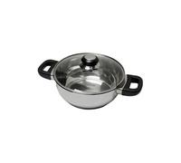 BAUMALU 331974 Faitout 24 cm inox + couvercle verre Saphir bakélite