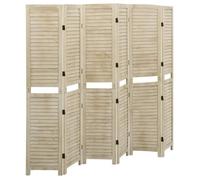vidaXL Cloison de Séparation 6 Panneaux Séparateur de Pièce Pliable Diviseur Écran d'Intimité Paravent Décoration Salon 210x165 cm Bois de Paulownia