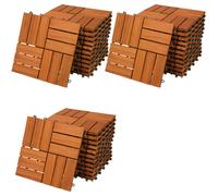 33x Dalles de terrasse en bois d'acacia Mosaïque 30x30cm Dalle clipsable 3m² balcon jardin extérieur