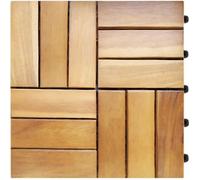 33x Dalles de terrasse en bois d'acacia Mosaïque 30x30cm Dalle clipsable 3m² balcon jardin extérieur