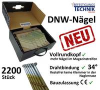 34° Clous en bande 2,8x75mm anneau galvanisé pour DeWalt WW28R75G12 DCN 690 691 692 694 695 Cloueur sans fil 2
