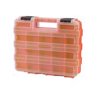 34 Compartment Double-Sided Hardware Organizer Box - Removable Dividers | 12.6"x10.63"x3.15" PP Construction (810g), Double-Sided Storage with 34 Grid Slots, Transparent Lids & Custom Removable