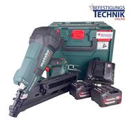 34° Metabo Cloueur sans fil NFR18LTX90BL 50-90mm 2x4,0Ah pour clous en bande 34° DNW