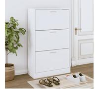 342550 vidaXL Armoire à chaussures Blanc 63x24x103 cm Bois d'ingénierie