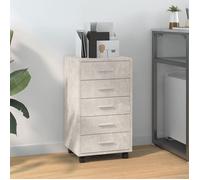 vidaXL Armoire à tiroirs sur roulettes - Gris béton