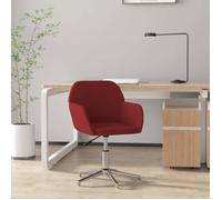 vidaXL Chaise Pivotante de Bureau Fauteuil de Bureau Chaise d'Ordinateur Siège Ergonomique Maison Intérieur Hauteur Réglable Rouge Bordeaux Tissu