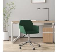 vidaXL Chaise pivotante de bureau Tissu344731 Siège ergonomique Hauteur réglable Vert foncé