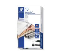 [348 B-9-10] STAEDTLER Lot de 10 Marqueurs permanent Lumocolor duo Double Poi...