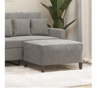 vidaXL Repose-pied 70x55x41 cm Velours Gris clair