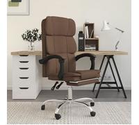 349626 vidaXL Fauteuil inclinable de bureau Marron Tissu