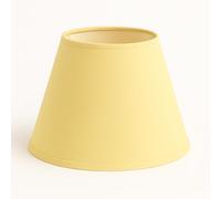35 cm Cône Abat-jour, Tissu en Coton avec dos en PVC blanc, Produit fait main, pour Lampe de table, Lampadaire (Jaune)