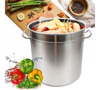 35 L Marmite en inox, soupe/bouilloire, paroi épaisse, avec couvercle et poignées, pour le ménage et la gastronomie