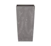 35 L Prosperplast Urbi Square Effect pot haut en plastique 35 L avec réservoir en gris clair, 55 (H) x 29,5 (L) x 29,5 (P) cms