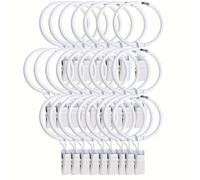 35 pièces de Clips à Rideaux ouvrables avec Anneaux Blancs de 1,5 Pouces en métal Fort décoratif, Anneaux à Clip Ouverts antirouille pour tringles à Rideaux, Crochets pour accrocher Les Rideaux pour