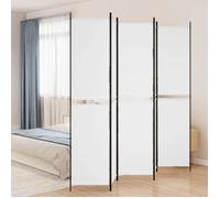 350250 vidaXL Cloison de séparation 5 panneaux Blanc 250x220 cm Tissu