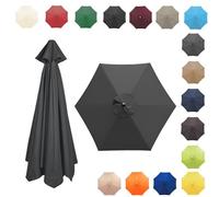350CM/8 Baleines Auvent De Remplacement Pour Parasol De Jardin, Toile De Parasol Déporté, Housse De Rechange Pour Parasol D'extérieur, Polyester Anti UV 50+(Gray,8 RIBS/200CM(6.5FT))