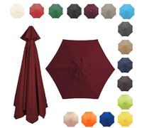 350CM/8 Baleines Auvent De Remplacement Pour Parasol De Jardin, Toile De Parasol Déporté, Housse De Rechange Pour Parasol D'extérieur, Polyester Anti UV 50+(Burgundy,8 RIBS/300CM(9.8FT))