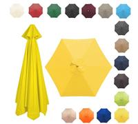 350CM/8 Baleines Auvent De Remplacement Pour Parasol De Jardin, Toile De Parasol Déporté, Housse De Rechange Pour Parasol D'extérieur, Polyester Anti UV 50+(Yellow,6 RIBS/270CM(8.8FT))