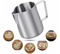 350ml Pot à Lait 304 Acier Inoxydable Pichet à Lait Gravure Gradué à L'intérieur pour Faire Mousse Le Lait,des Capuccinos,des Jus o