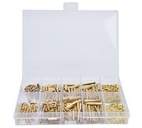 350pcs Kit Vis M.2 en Laiton et Acier Inoxydable avec Écrous - Assortiment Complet pour Métal, Tuyaux et Industrie - Résistant, Durable et Rangeable pour Applications