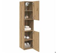 [35391]Cabinet de salle de bain - MEUBLECHIC - Meuble wc/commode SDB - suspendue chêne artisanal 30x30x130 cm,Poids:18.45 Kg