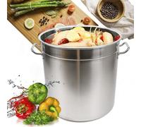 35L Acier inoxydable Pot de tête avec couvercle Pot de soupe Ustensiles de cuisine Pot Seau Pour Soupes Chili Cuisines Restaurant