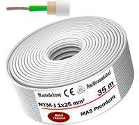35m de câble électrique pour locaux humides Câble sous gaine NYM-J 1x25 mm² Câble électrique