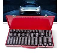 35pcs 1/2"" Drive Deep impact métrique jeu de douilles de hocs 1/2"" 8mm-32mm Impact Douilles Tool