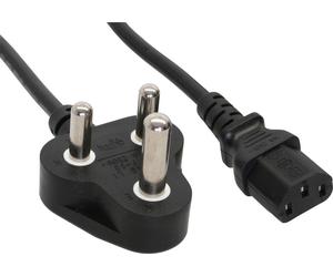 35pcs Bulk-Pack InLine® Fiche d'alimentation Afrique du Sud 5A type D sur C13 froid, 1,8m