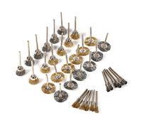 36 Brosses Métalliques Comprenant un Stylo à Roue, un Pot à 3 Formes pour le Polissage et le Nettoyage des Outils Rotatifs - Ensemble Complet de Type Laiton et Acier