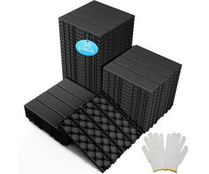 36 dalles de terrasse, pour l'aménagement extérieur, planches de terrasse, matériau composite en plastique, revêtements de sol extérieurs à emboîtement, résistants aux intempéries, pour terrasse, balc