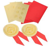 36 Ensemble Autocollants de Médailles Rouges en Papier et Ruban | Garçon et Filles, Fête et Saison de Remise des Diplômes, Prix de Jeu, Valeur Commémorative