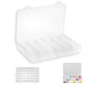 36 Grilles Boite Rangement Plastique Petite Boite De Rangement Transparent, Empilable, Avec 36 Compartiments Réglables, Pour Ranger Perles, Boutons, Hameçons, Vis, Clous, Boucles D'oreilles, Etc.
