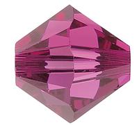 36 pcs SWAROVSKI ELEMENTS XILION 5328 bicone beads, 2.4 x 3 mm Fuchsia (Éléments Swarovski Xilion 5328 Perles Bicone Fuchsia)