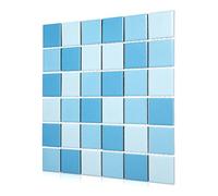 36 Pièces Carreaux de Piscine, Mosaïque Décorative 30x30 CM | Surface Lisse et Brillante, Motif Mosaïque Bleu Ciel sans Joints, Résistance Extérieure, Teinte Solide pour Rénovation