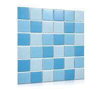 36 Pièces Carrelage en Céramique Bleu Mosaïque 30x30 CM | Finition Polie sans Joint, Surface Lisse, Adapté aux Murs Propres, Rénovation Extérieure, Ambiance Moderne et Décorative
