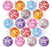 36 pièces Décor de Fête Boule Disco Plafond Suspendu Tourbillon, Spirale en Papier Disco, Décorations de Fête des Années 70 80 90 Disco, pour les Carnavals, les Décorations de Fêtes Rétro
