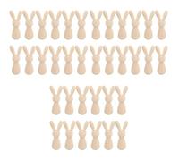 36 pièces Figurine Lapin en Bois Brut pour Garçon Fille, Déco DIY | Surface Lisse sans Bavures, Bords Sûrs, pour Stickers, Encre de Tampon, Fêtes et Atelier Créatif