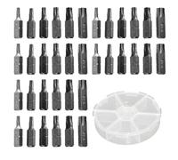 36 Pièces Jeu Embouts Visseuse 25mm Acier T10 T15 T20 T25 T30 T40 Coffret Embout Visseuse Impact Magnétique Universel 1/4 Pouce pour Perceuse Visseuse Réparation Bricolage Kit Tournevis
