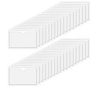 36 Pièces Pochettes Adhésive Transparente, 10 x 6 cm Autocollantes en Plastique Transparent, Imperméable Porte-Étiquettes Auto-Adhésifs, pour Ranger et Protéger vos Cartes d'index, pour Bureau Maison