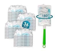 (36 pièces) Recharges de plumeau pour Swiffer Plumeau, avec 1 Poignée, Serpillères pour Swiffer Plumeaux, Recharges de Plumeau pour Nettoyage à 180°