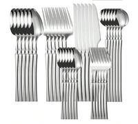 36 pièces Set de couverts en acier inoxydable pour Noël, couteau, fourchette, cuillère, service de table, convient pour la maison, la cuisine, le restaurant, l'hôtel, le mariage. Ensemble d'ustensiles