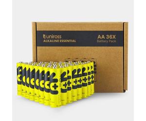 36 Piles Alcalines AA / LR6 Uniross Essential