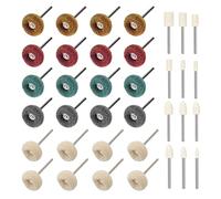 36 Roues de Polissage Abrasifs pour Dremel Outils Rotatifs Accessoires | 16 Meules à Tampon à Récurer et 20 Roues de Polissage en Laine avec 3mm Tige pour Ponçage Polissage