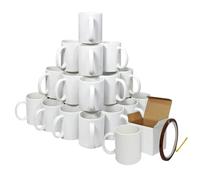 36 Tasses À Sublimation Vierges En Céramique Blanche Revêtement Polymère 325ml, AAA Boîtes-Cadeaux De Présentation Ruban Chauffant 22 M X 0,5 M Pour Thé, Café, Lave-Vaisselle Micro-Ondes