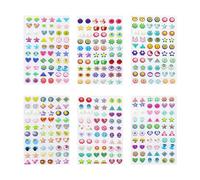 360 autocollants en cristal 3D pour enfants, autocollants de colle cristal, autocollants boucles d'oreilles filles, autocollants de décoration d'ongles, boucles d'oreilles autocollantes, autocollants