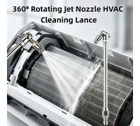 360 ° Brosse de nettoyage pivotante pour climatiseur avec 25 embouts ° Buse de ventilateur - Raccord rapide 1/4 pouce, ajustement universel, pulvérisation grand angle pour serpentin de 26cm