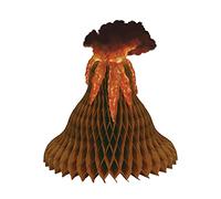 360 DEGREES Centre de Table en Papier alvéolé Volcan 38 cm - Orange - Taille Unique