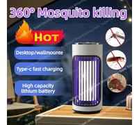 360 degrés tuer les mouches type-c charge rapide électrique tueur de moustique lampe Portable ménage intérieur anti-moustique 2025 nouveau Blue plug-in model